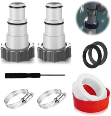 anetos® - Adattatore per aspirapolvere piscina di alta qualità (80 mm su 32 mm) tubo aspirazione con fascetta flessibile – da pavimento Intex e Bestway