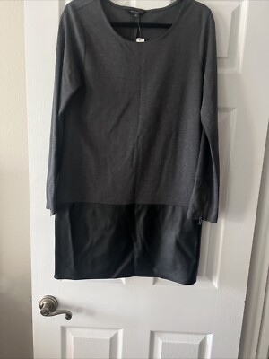 Banana Republic Womens SZ 10 Black And Gray Color Block Faux Leather Shift Dress | eBay Banana Republic Womens SZ 10 Black And Gray Color Block Faux Leather Shift Dress | eBay