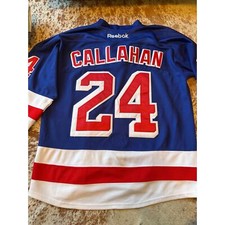 Reebok New York Rangers Callahan #24 NHL Hockey Jersey Fight Strap CCM Sz 48