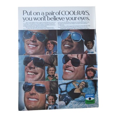 1976 Cool-Rays Sunglasses / Subaru Automobile - Vintage Print Ad