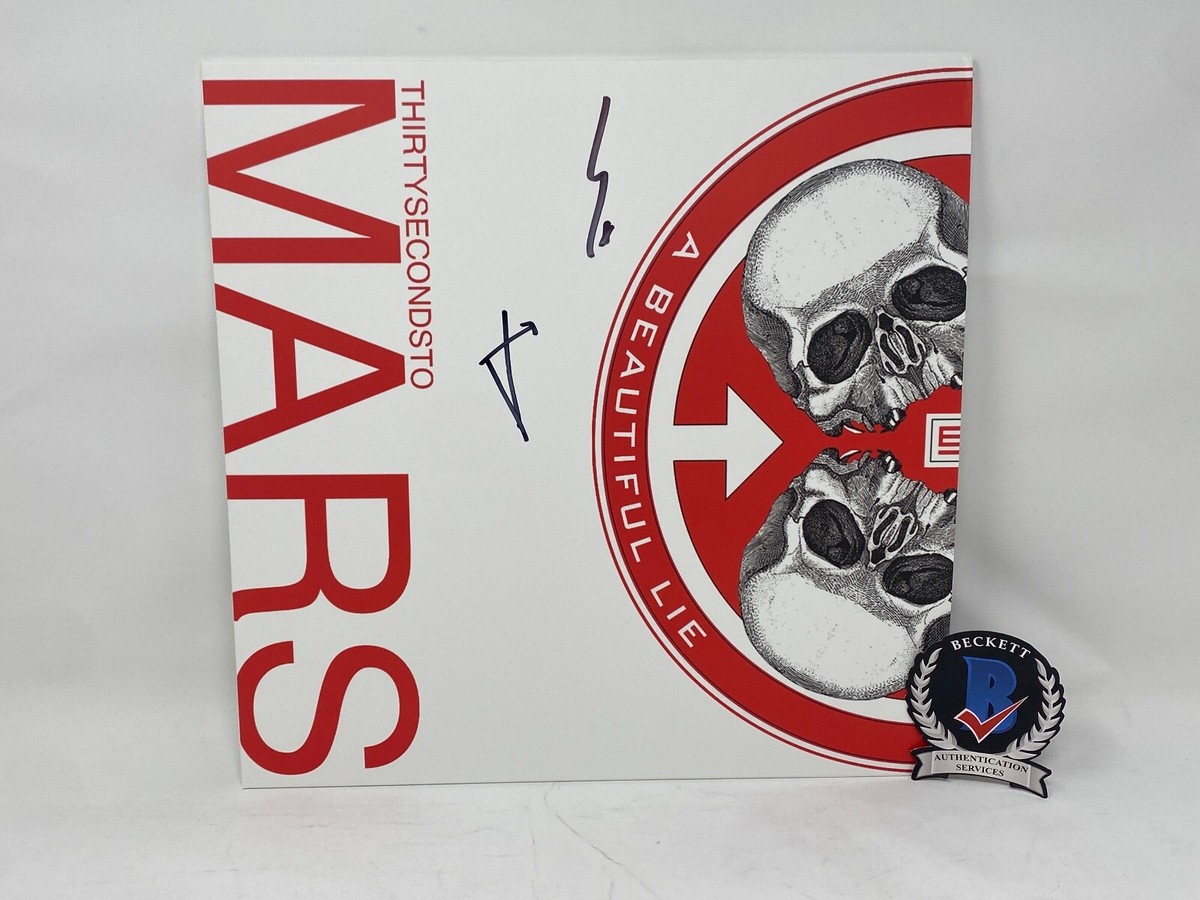 ジャレッド・レト　サーティー・セカンズ・トゥー・マーズ直筆サイン色紙 Thirty Seconds To Mars Signed A Beautiful Lie Vinyl LP Jared