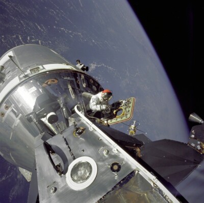 Apollo 9 CSM Astronaut David R. Scott stands LM EVA Spacewalks 12X12 PHOTOGRAPH
