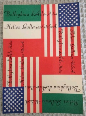 Vintage Paperback Book: Botteghina D' Arte - Italy, Helios Galleries - U.S.A.  