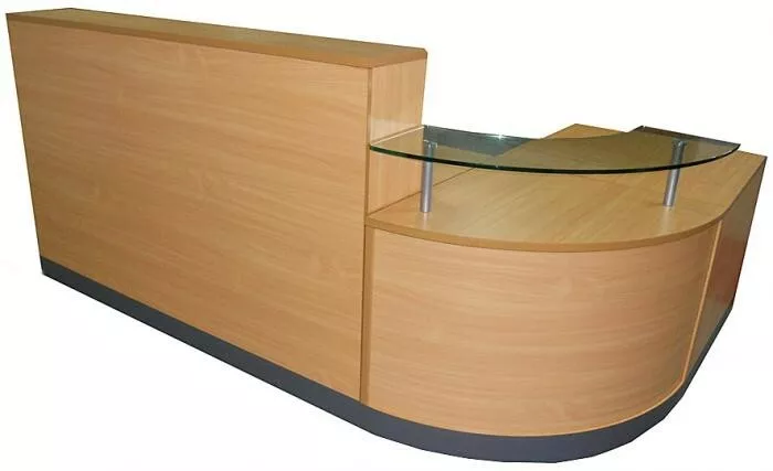 Glass top reception desk deals