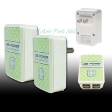 2X USB 4 PORT WALL ADAPTER POWER CHARGER FOR IPHONE 5 5S 5C IPAD MINI IPOD TOUCH