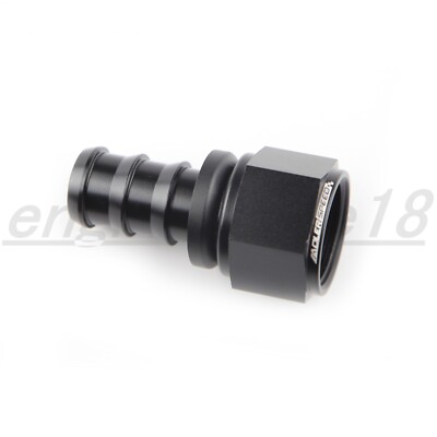 US SHIP AN12 12AN Straight Push-on Hose End Aluminum Fuel Oil Line Fitting Black