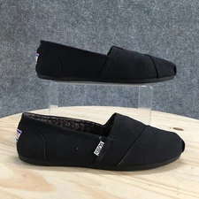 Bobs From Skechers Shoes Womens 9 Plush Peace Love Slip On Black Flat SN33645