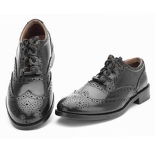 Thistle Executive Leather Goodyear Welted Black Ghillie Brogue Formal Kilt Shoes
