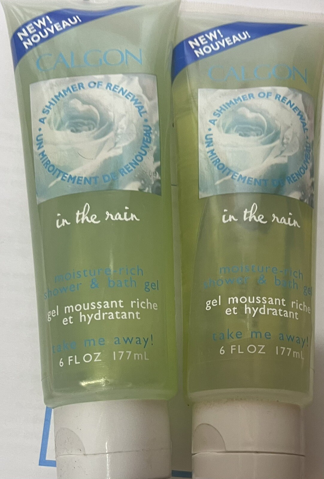 2x CALGON IN THE RAIN MOISTURE RICH SHOWER & BATH GEL, 6 oz, Coty