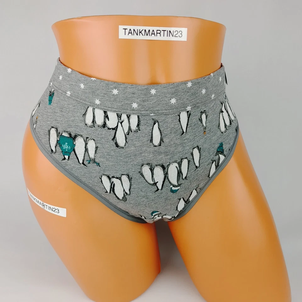 Panty Lane Bryant Cacique Plus 18/20 Algodón Hipster Gris Pingüinos Copos de Nieve Foto 2 de 4