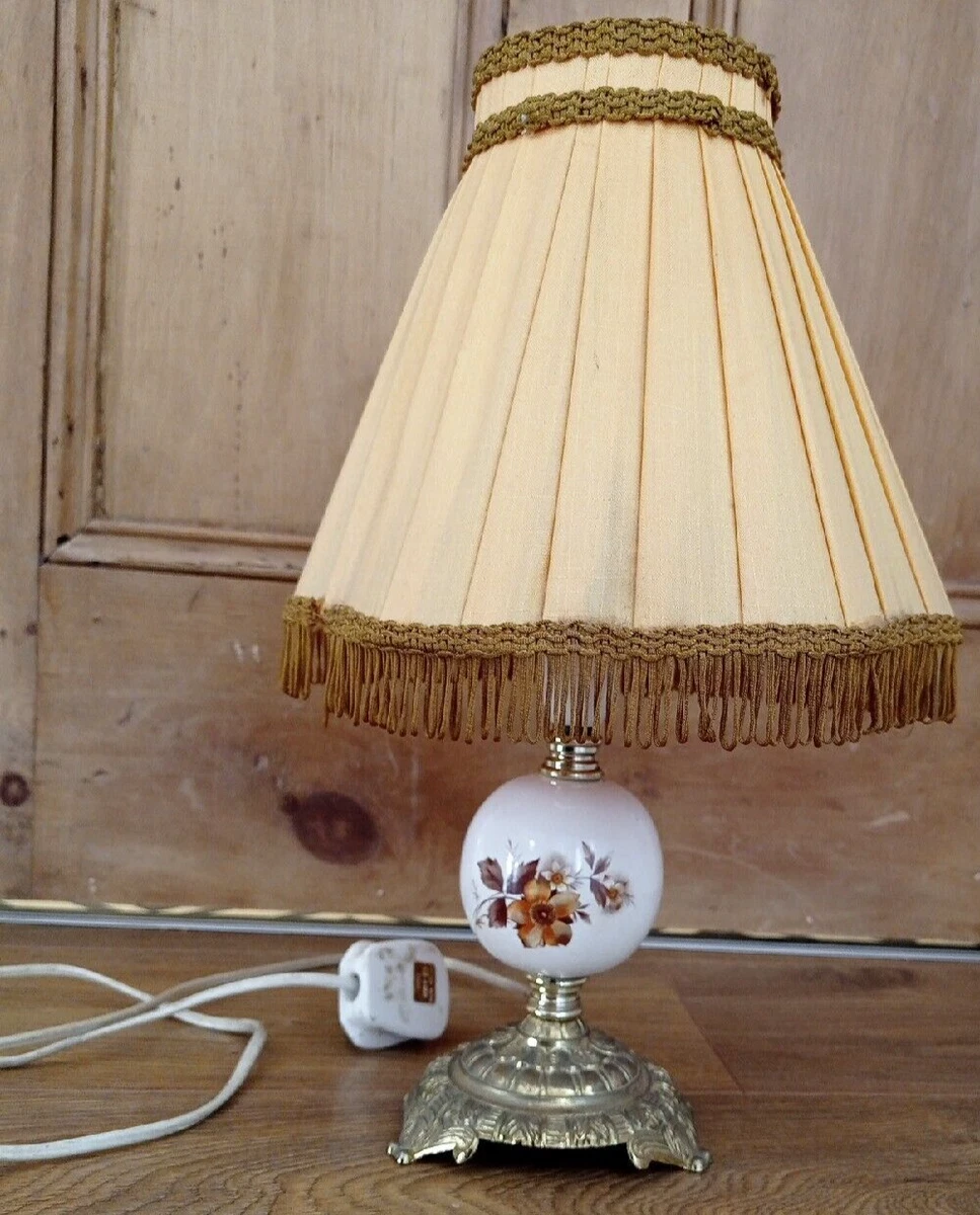 Vintage Lamp And Shade Floral Ceramic Middle Centre Light Made in England