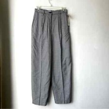 Vintage 90s Liz Claiborne Petites Navy  White Micro Houndstooth Trousers 8P NWT