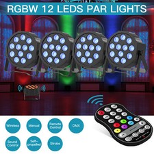 4pcs 120W 12LED Par Light DMX RGBW Stage Beam Lights Bar Lights Build-in-Battery