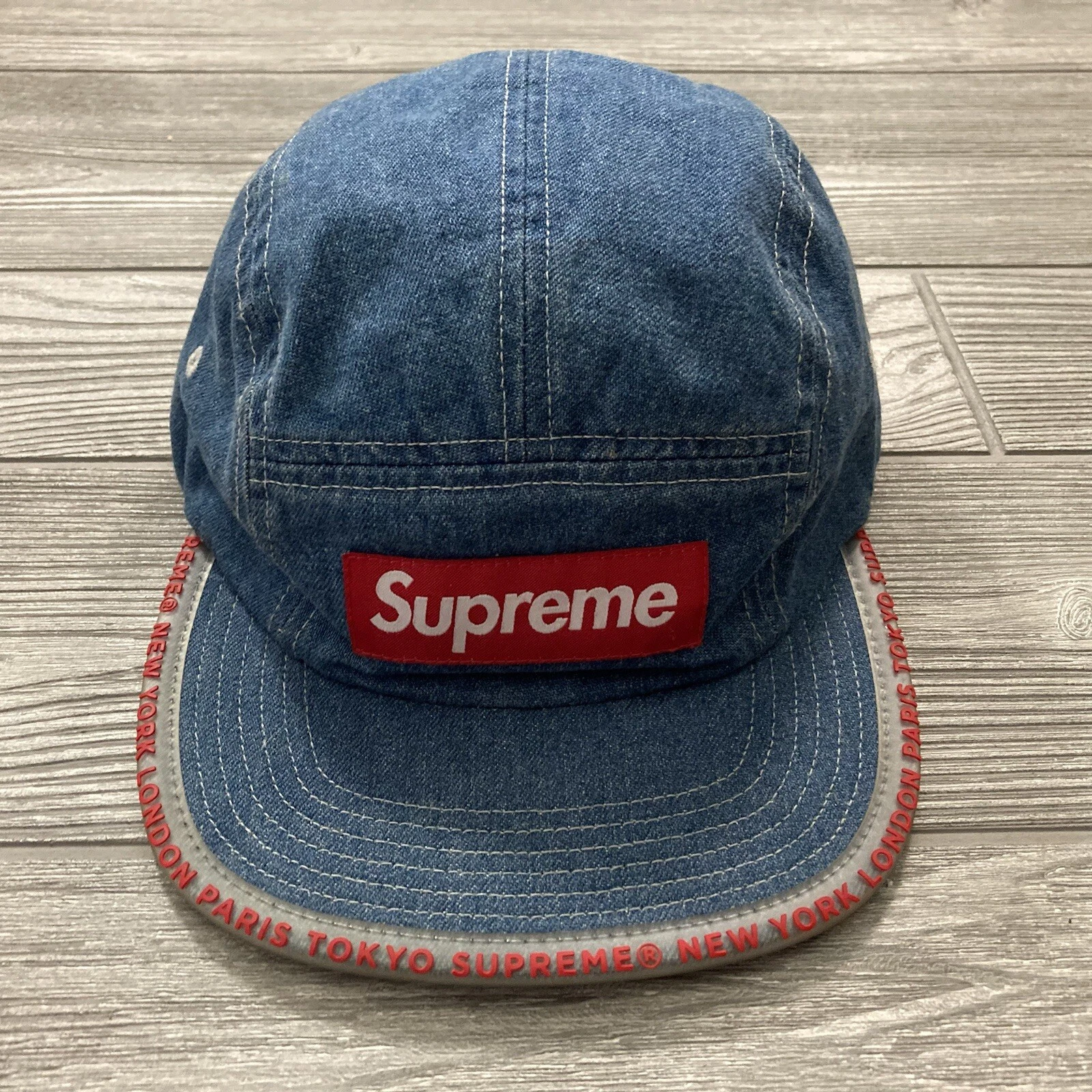 Chapeau en denim sergé chino lavé Supreme réglable