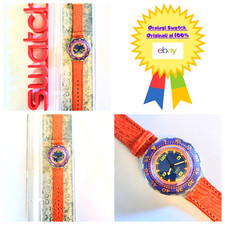 Swatch Scuba Nuovo Red Island SDK106 1992 Orologio da polso Vintage Anni 90.