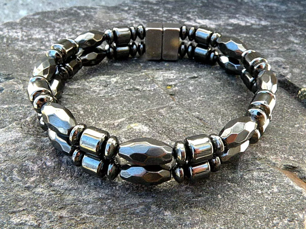 Men s Women s 100 Black Magnetic Hematite Bracelet Anklet