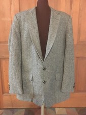 VINTAGE HAGGAR IMPERIAL CLASSIC WOOL TWEED HERRINGBONE JACKET BLAZER 44L