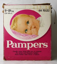 RARE VINTAGE 80'S PAMPERS GIRL 9-18kg 20-40lbs MAXI BOX ONLY 