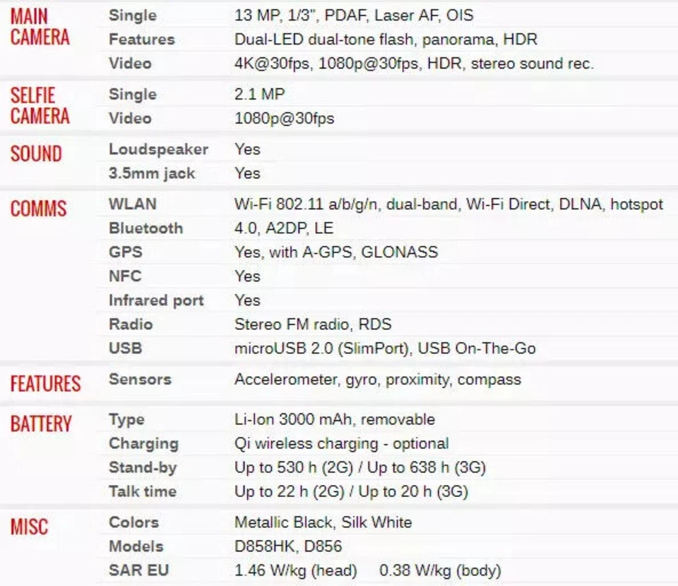 LG G3 Original Unlocked 5.5 Inches FM Radio WIFI 32GB ROM 4G Mobile Phone - Immagine 3 di 4