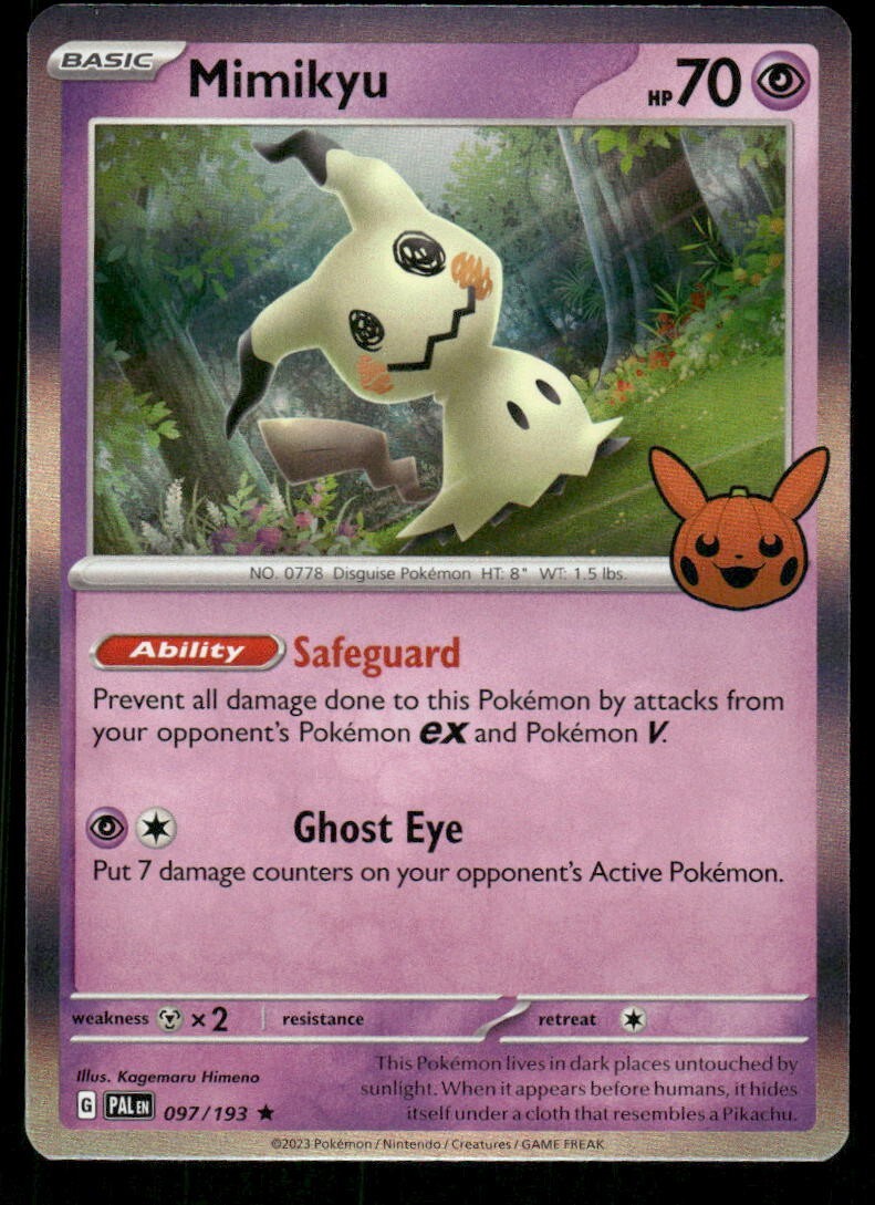 Pokemon TCG Halloween Trick or Trade Mimikyu 97/193 Holo trading card