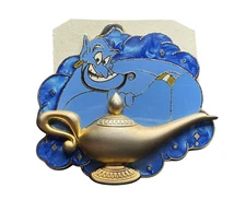 Disney Blue Genie 3D Gold Lamp Cloud Background Aladdin Trading Pin