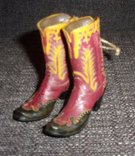 Set of 2 Country Western Cowboy Boots Christmas Holiday Ornaments