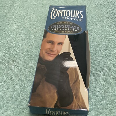 Contours By Isotoner Thinsulate Flex Insulation Black Gloves Size XL New