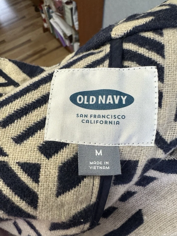 旧海军中号海军蓝和棕褐色印花开襟外套西南 M27 — 第 4/4 张图片