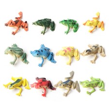 Plastic Small Frog Figures Simulation Decoration Kids Toy Colorful 12pcs Gift