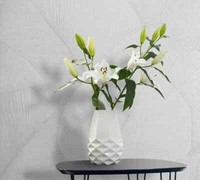 Vliestapete 3D-Effekt Blattmuster Struktur Floral Weiß Grau 34507 (4,77€/1Qm)