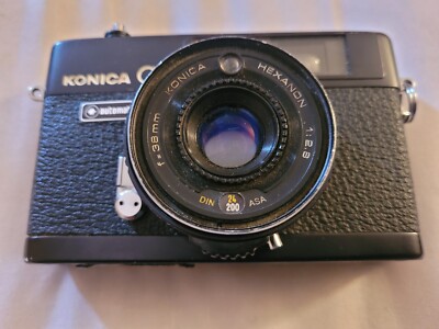 Konica C35 Automatic Black HEXANON 38mm f2.8 Film Camera Pre-owned Vintage 