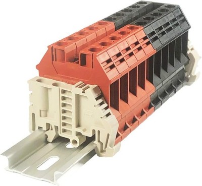 Dinkle DK10N 10 Gang Box Connector DIN Rail Terminal Block 6 20 AWG 60 Amp 600