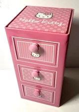 Hello Kitty - Tin 3 Drawer Container 10x5x5 - The Tin Box Co. 2003