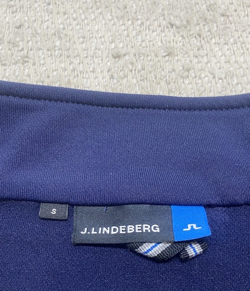 J. Lindeberg 1/4 拉链套衫 Mikael 拉丝 Fieldsensor 男式小号模拟颈部 — 第 3/4 张图片
