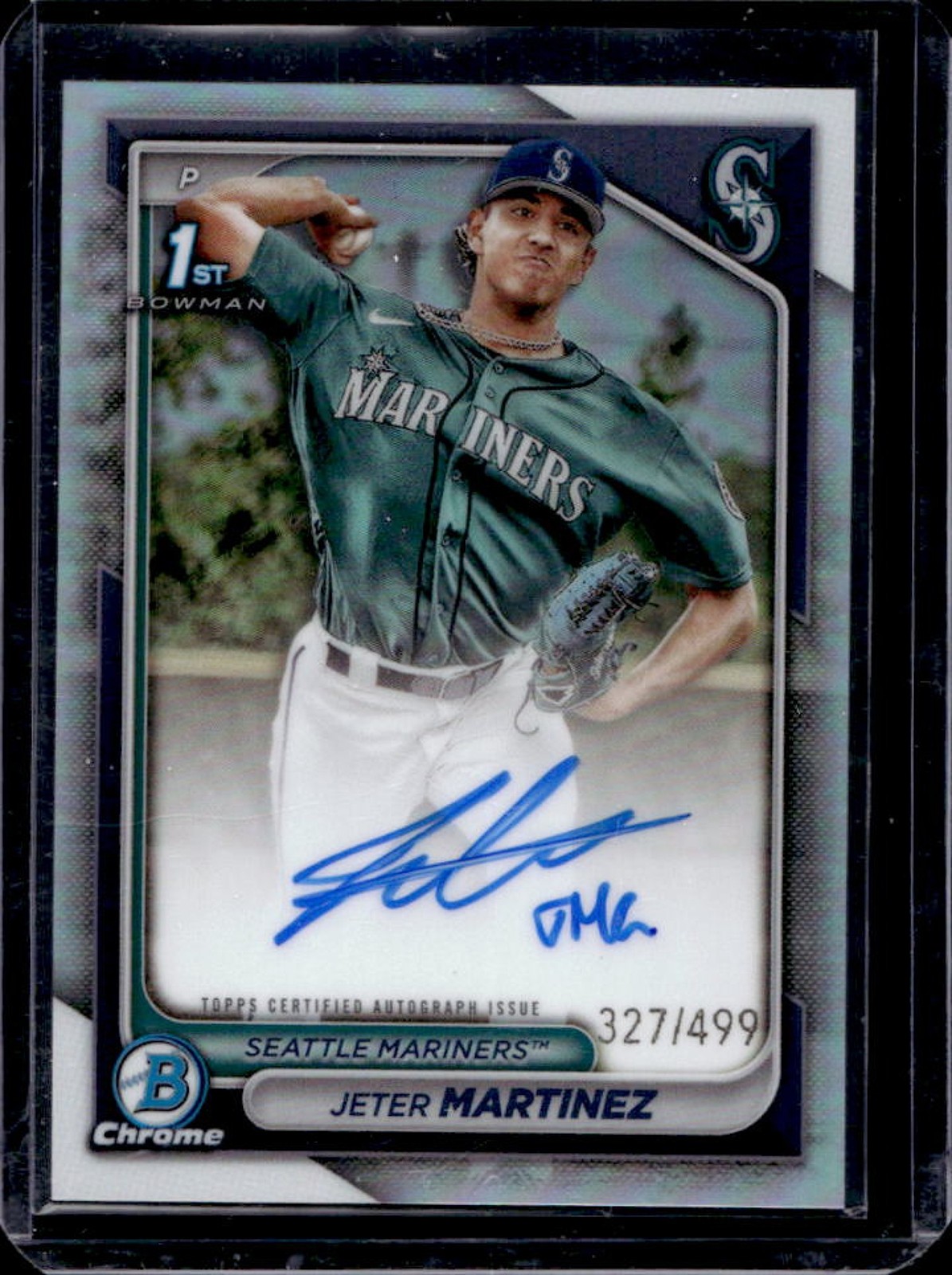 2024 Bowman Chrome Jeter Martinez Auto Refractor 1st #327/499 Mariners