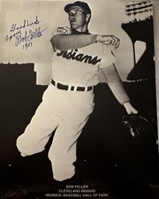 Bob Feller Autograph Signed Auto 8 X 10 Photo Cleveland Indians