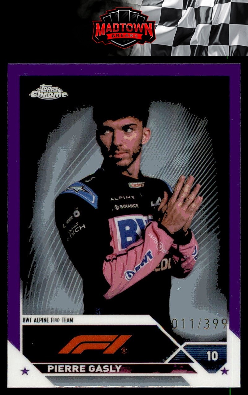 2023 Topps Chrome Formula 1 #52 Pierre Gasly Purple Refractor #/399
