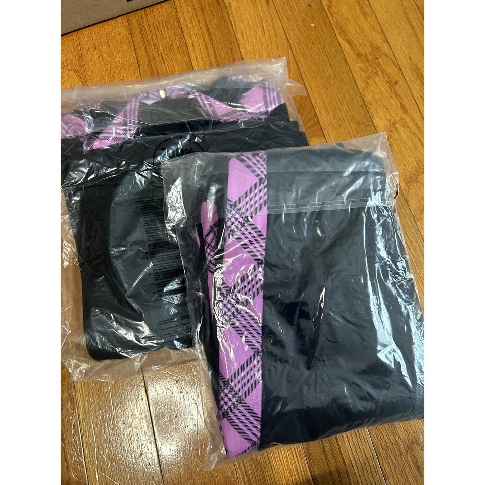 SET Adidas Tiro Hoody and Sweatpant Set Womens Size Large Purple Tartan NWT - Image 2 of 4