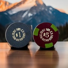  1  5 Holiday Spa Casino "Lot of 2" - RENO, NEVADA Casino Chips- Clean