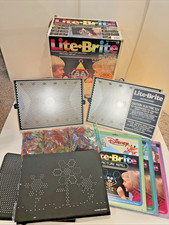 VTG 1990s LOT  2 LITE BRITES HASBRO Original Box Pegs Extra Sheets TESTED WORK