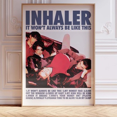 Wooden Framed Poster 12x18 Inhaler It Won't Always Be Like This Band
