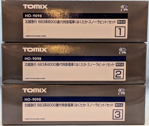 Juego de 9 coches Tomix HO-9098 Hokuetsu Express 683-8000 Hakutaka & Snow Rabbit | Zustand: New