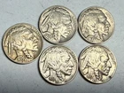 (Lot of 5) XF full horn Indian Head BUFFALO NICKELS. 1935, 2x 1936, 2x 1937. #q2