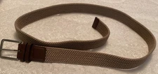Dockers Stretch Beige Braided Leather Trimmed Belt Size XL- 42-44