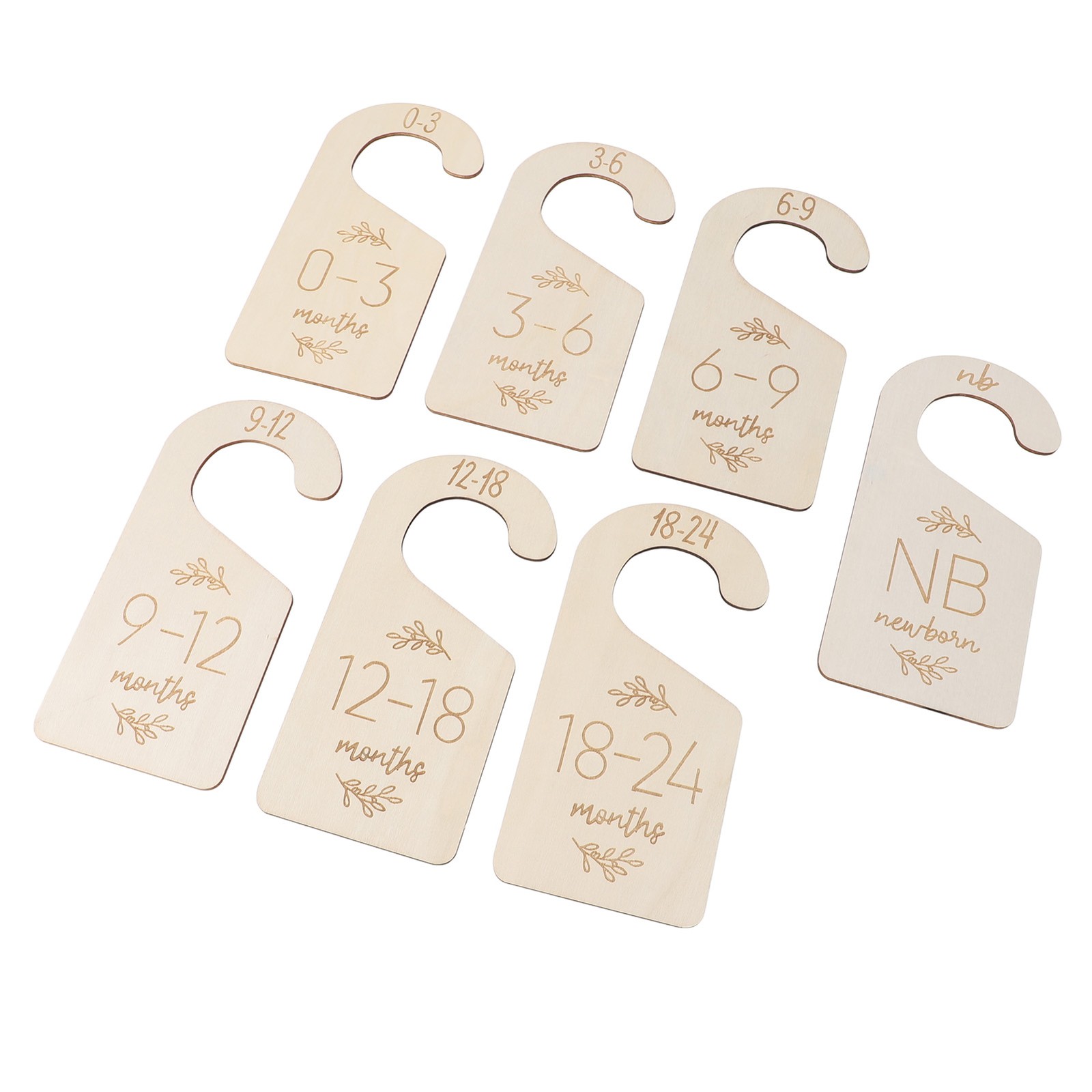 7PCS Set Baby Closet Size Divider Boxwood Dual Sided Toddler Hanger Closet Divid