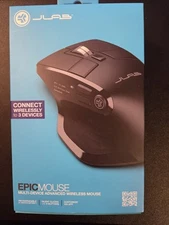 JLAB EpicMouse Rechargeable Wireless Black Ergonomic Full Size Mouse