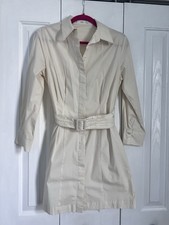 Mango Shirt Dress Cotton Blend Long Sleeve Belted Size S
