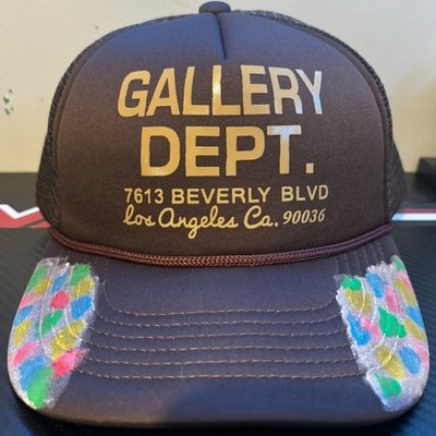 Gallery Department Hat Brown SnapBack with tan lettering and paint designs