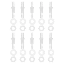 10Pack 1/4" Hose ID Barb Thru-Bulk Bulkhead Fitting with M10 Nut Silicone Washer