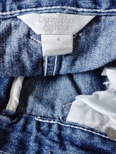 Christopher Banks Blue Jean Long Skirt with White Stitching Size 4